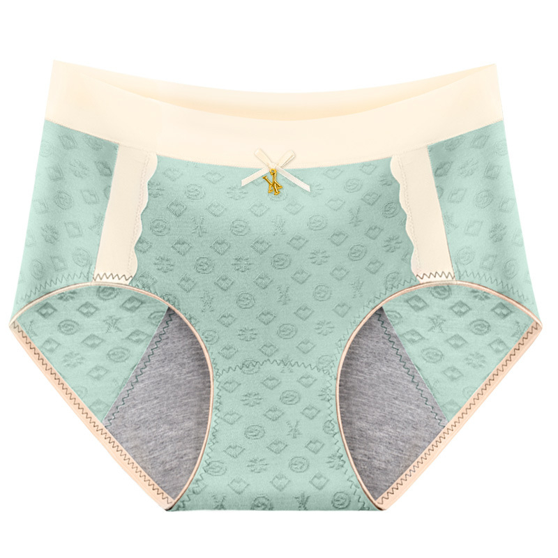 Dámske menštruačné spodné nohavičky s stredným pásom, reliéfny vzor, grafén antibakteriálna podšívka, viskózová látka.