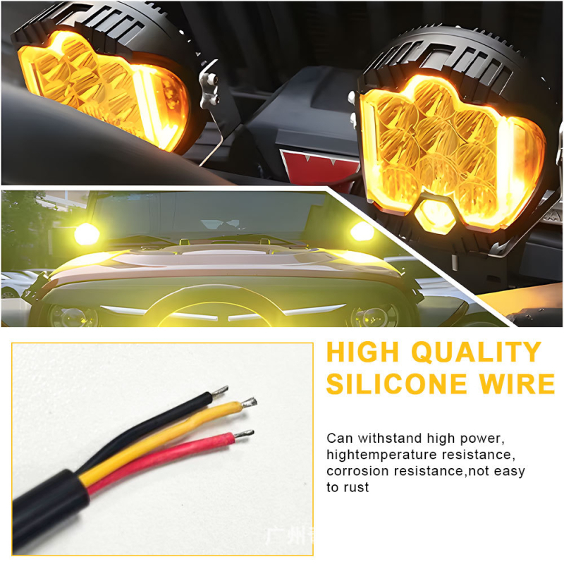 Trojstranné LED pracovné svetlo pre univerzálne vozidlá, 19W, 12V, 1900 lm, 3000–6000K, životnosť 50 000 h