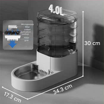 Automatický dávkovač vody pre domáce zvieratá (mačky a psy) – fontána na vodu, nezávislý dizajn, bez ovládania cez app, plneautomatické