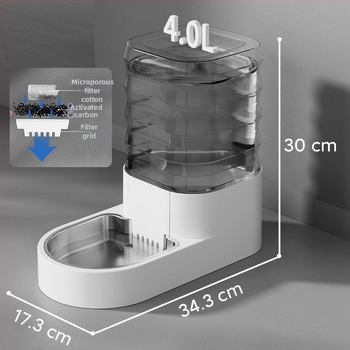 Automatický dávkovač vody pre domáce zvieratá (mačky a psy) – fontána na vodu, nezávislý dizajn, bez ovládania cez app, plneautomatické