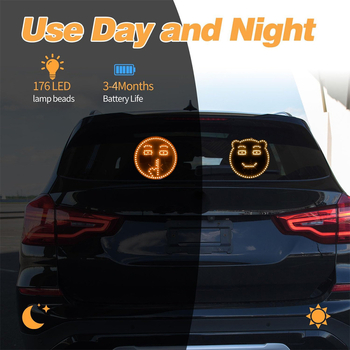 Automobilová LED lampička s výrazom — úsmev tváre, dlaňové svetlo (30W, 5V, LED)