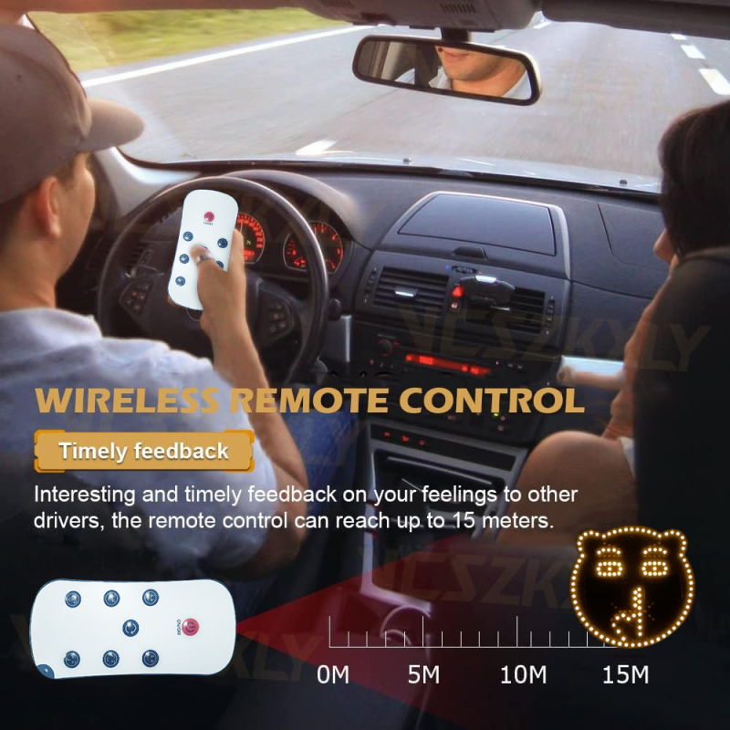 Automobilová LED lampička s výrazom — úsmev tváre, dlaňové svetlo (30W, 5V, LED)