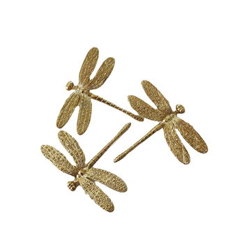 Dragonfly nábytková rukoväť, mosadz, keramické doplnky, presné liatie, 4 mm skrutky, hmotnosť 35 g