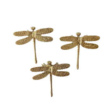 Dragonfly nábytková rukoväť, mosadz, keramické doplnky, presné liatie, 4 mm skrutky, hmotnosť 35 g