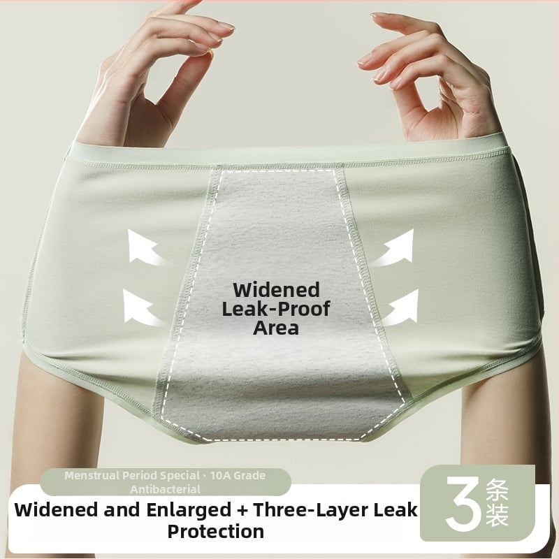 Ženské bavlnené menštruačné spodné nohavice s antibakteriálnou ochranou – stredný pás, hlavný materiál 95% bavlna, výstelka intímnej zóny 100% bavlna, jednofarebný vzor, priedušné