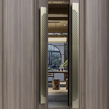 Dverová rukoväť s dlhým úchopom, zliatina hliníka, elektrogravirovaný povrch, model Engraving 23, Nový čínsky štýl