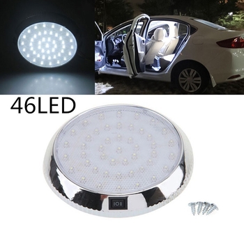 LED strešné svetlo pre auto, kruhové, model 007, 12V, 5W, s čítacím svetlom a vypínačom