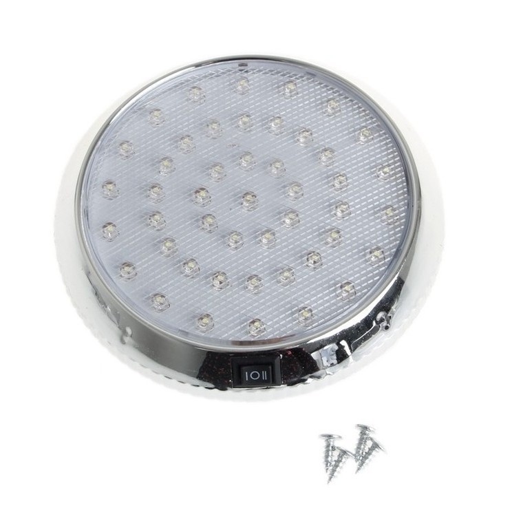 LED strešné svetlo pre auto, kruhové, model 007, 12V, 5W, s čítacím svetlom a vypínačom