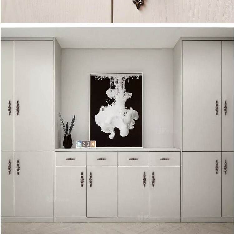 Rukoväť na dvierky skrine v štýle Nový čínsky štýl, zinková zliatina, liatie pod tlakom, pásikovitý tvar, montáž na povrch, model Z440