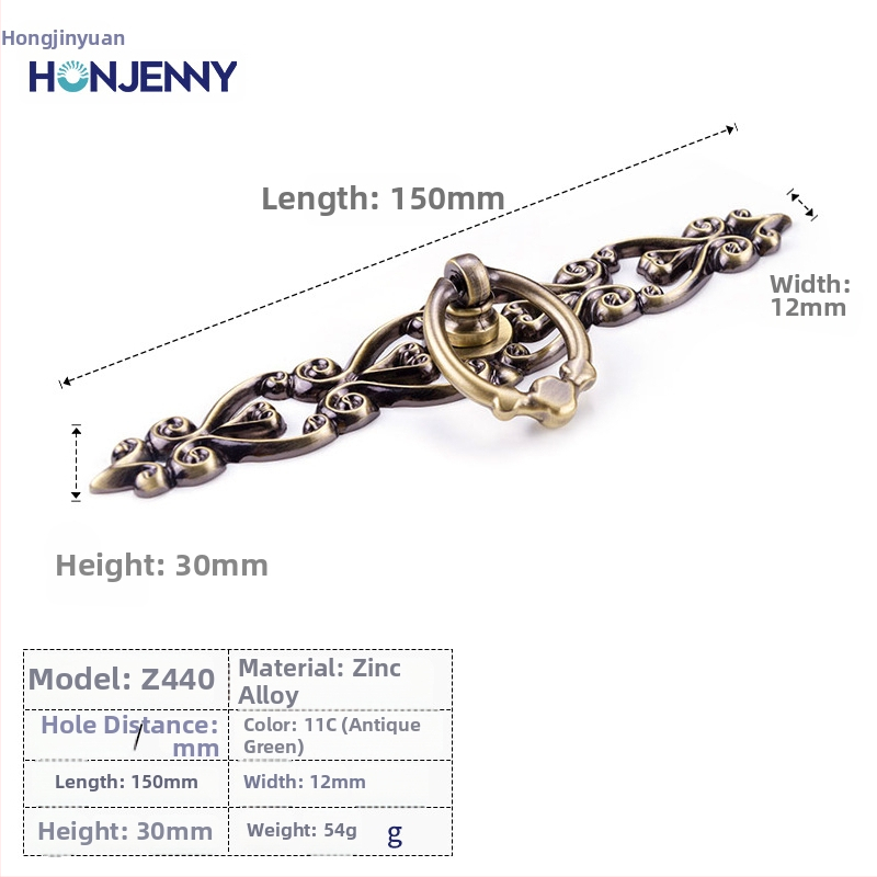 Rukoväť na dvierky skrine v štýle Nový čínsky štýl, zinková zliatina, liatie pod tlakom, pásikovitý tvar, montáž na povrch, model Z440