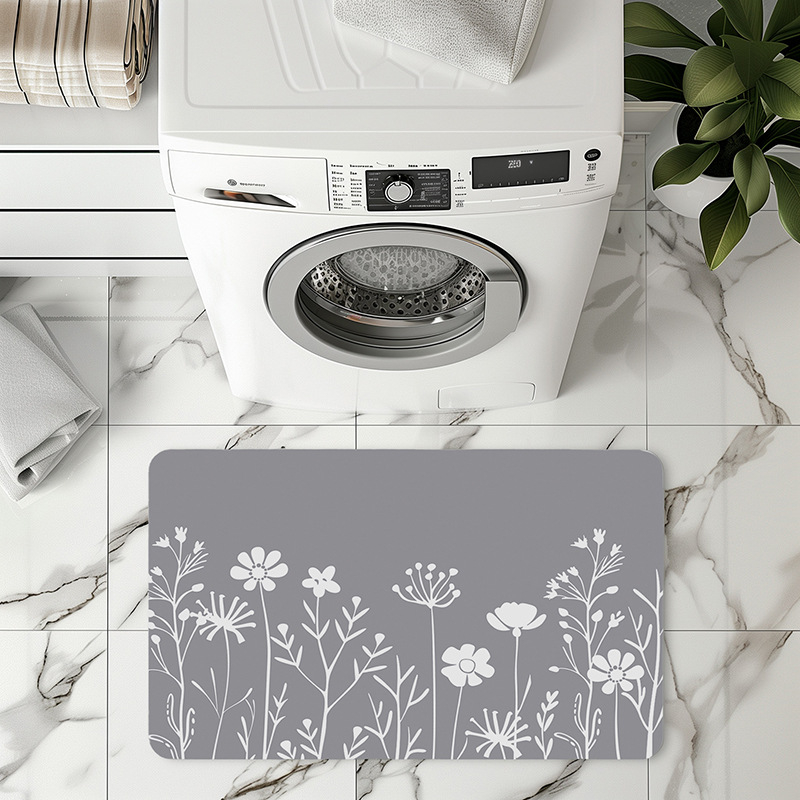 Štvorec podlahová rohož z diatom mud – umývateľná, absorpčná, protisklzná, do vstupu, kuchyne a kúpeľne