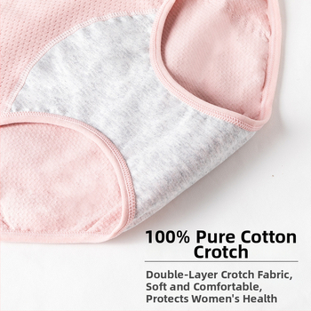 Menštruačné nohavičky, bezšvové, stredne vysoký pás, bavlna 92,6%, vsadka v rozkroku z regenerovanej celulózovej vlákna 100%, priedušné a proti únikom pre mladé ženy.