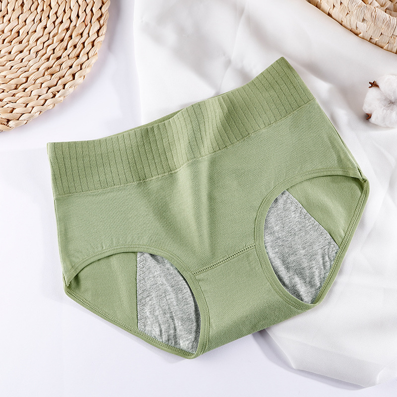 Bavlnené dámske menštruačné nohavičky s ochranou proti bočnému úniku; hlavný materiál 95% bavlna, vrchný diel 100% bavlna, rýchle sušenie, stredný pás