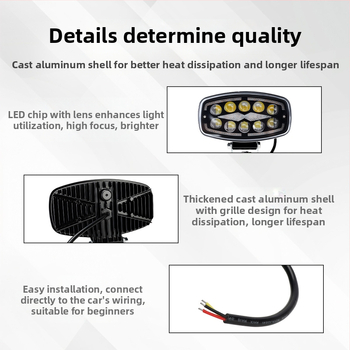 LED reflektor na strechu auta, hliníková zliatina telo, model work135, napätie 10–60V, životnosť 50000h, univerzálna kompatibilita