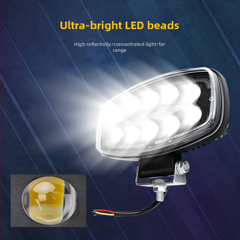 LED reflektor na strechu auta, hliníková zliatina telo, model work135, napätie 10–60V, životnosť 50000h, univerzálna kompatibilita