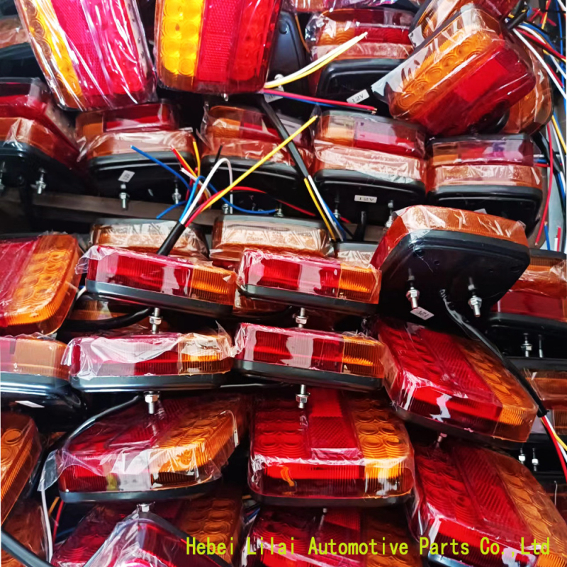 LED zadné svetlo, červeno-žlté dvojfarebné bočné svetlo, model T15, 12V, 3W, 6000K