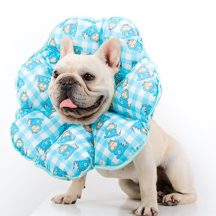 Elizabethánsky golier pre psa, proti olizovaniu a škrabaniu, vzor slnečnice, polyester, značka ibeans