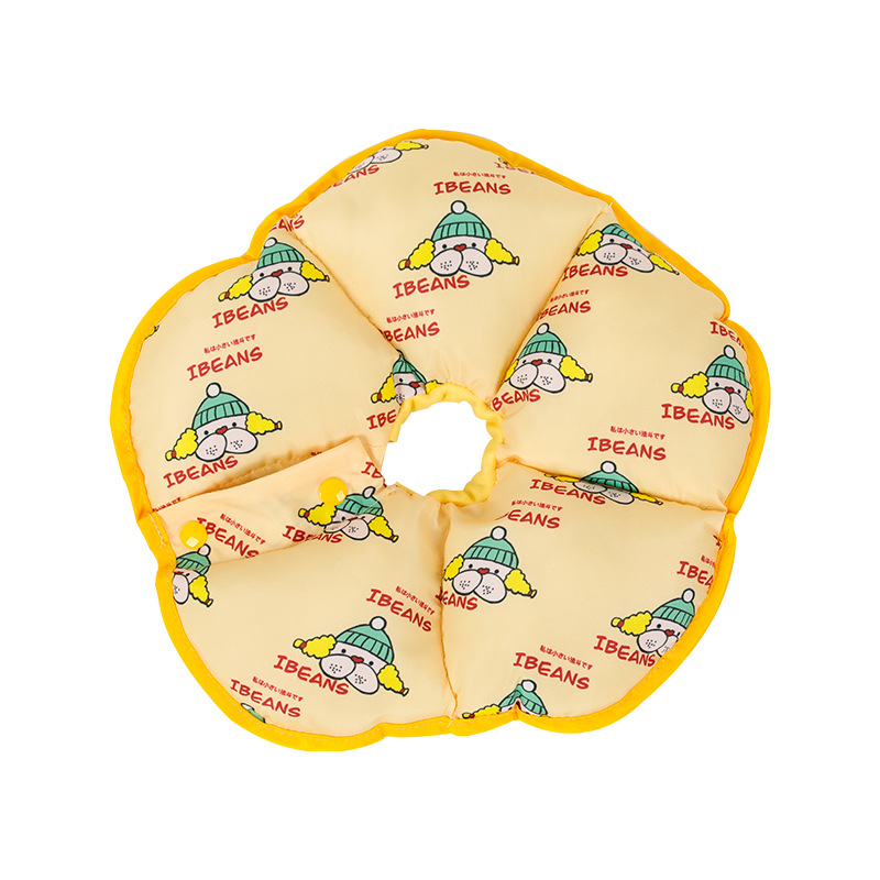 Elizabethánsky golier pre psa, proti olizovaniu a škrabaniu, vzor slnečnice, polyester, značka ibeans