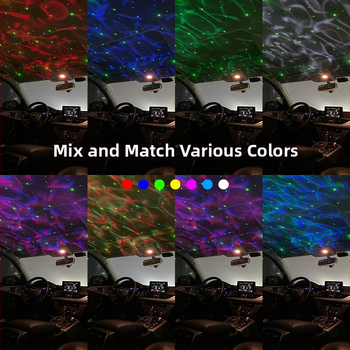 RGB rytmické svetlo pre vnútornú atmosféru auta, USB napájané, model C211, 3W, 5V, PC materiál