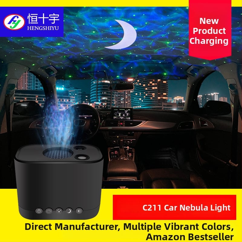 RGB rytmické svetlo pre vnútornú atmosféru auta, USB napájané, model C211, 3W, 5V, PC materiál