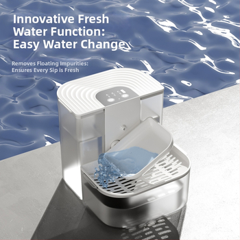 Inteligentný zásobník vody pre domáce zvieratá s konštantnou teplotou a sklopným tokom, kompatibilný s aplikáciou, odnímateľný pre psy a mačky