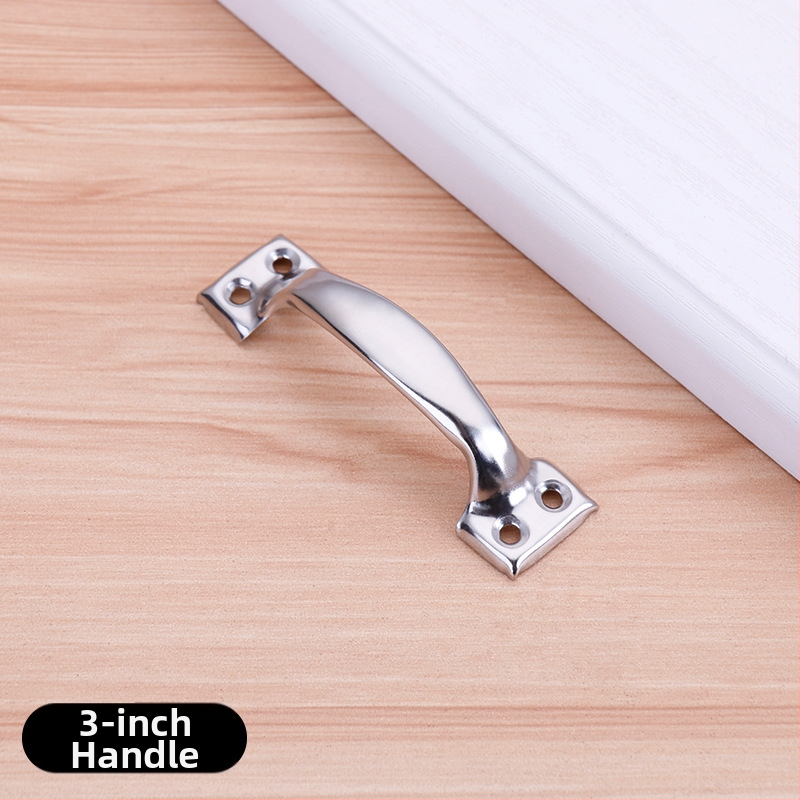 Nerezová oceľová oblúková rukoväť pre skrinky, zásuvky a okná, leštený povrch, model M, štýl moderný minimalistický