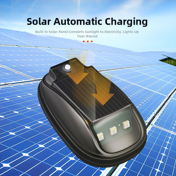 Solárne LED varovné svetlo na strechu DRL169, ABS puzdro, vodotesný, LED zdroj svetla, životnosť 50 000 hodín