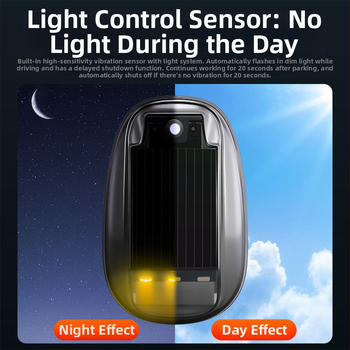 Solárne LED varovné svetlo na strechu DRL169, ABS puzdro, vodotesný, LED zdroj svetla, životnosť 50 000 hodín