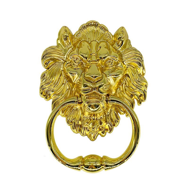 Kľučka na dvere s hlavou leva a veľkým ťahovým krúžkom — zliatina zinku, liatie pod tlakom, nový čínsky štýl, pre skrinky, zásuvky a dvere šatníkovej skrine