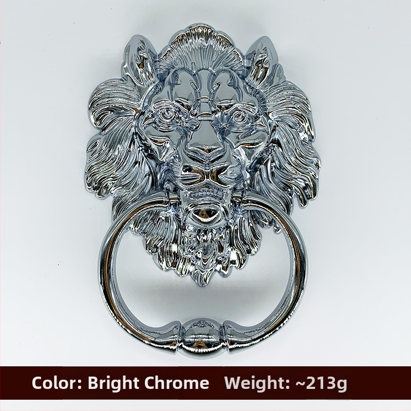 Kľučka na dvere s hlavou leva a veľkým ťahovým krúžkom — zliatina zinku, liatie pod tlakom, nový čínsky štýl, pre skrinky, zásuvky a dvere šatníkovej skrine