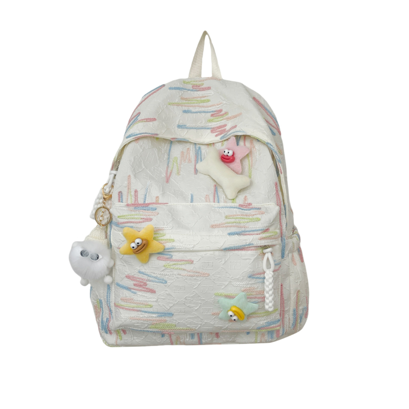 Dievčenský školský batoh v štýle Ins, kompaktný dizajn, zips, Oxford látka, vnútorné podšívky nylon, laminovaná vnútorná kapsa na zips, na každodenné použitie, jar 2025 verzia