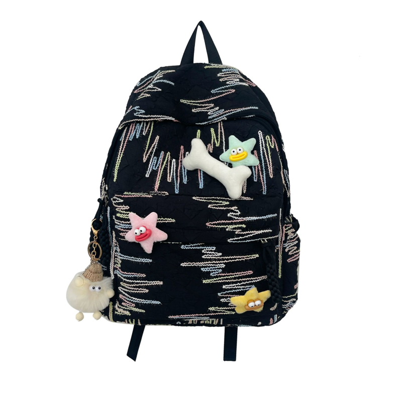 Dievčenský školský batoh v štýle Ins, kompaktný dizajn, zips, Oxford látka, vnútorné podšívky nylon, laminovaná vnútorná kapsa na zips, na každodenné použitie, jar 2025 verzia