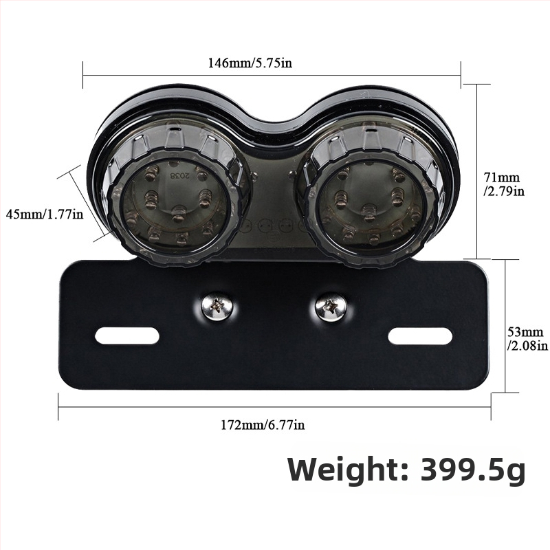 Motociklo LED galinis žibintas MOTOR071, 12V, LED šaltinis, tarnavimo laikas 50000h, universalus suderinamumas