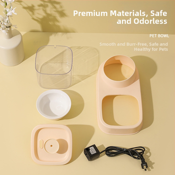 KUCHI Automatický zásobník vody pre domáce zvieratá s oddelením suchého a mokrého a miskou z nerezovej ocele