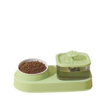 KUCHI Automatický zásobník vody pre domáce zvieratá s oddelením suchého a mokrého a miskou z nerezovej ocele