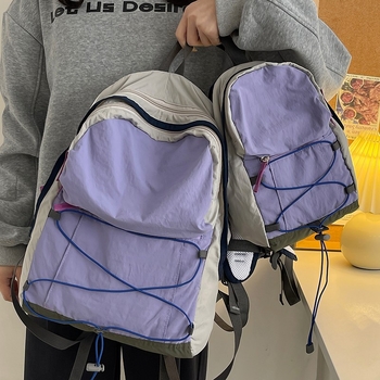 Vonkajšia taška s dvomi popruhmi a šnúrkou, ľahká cestovná taška, Oxford látka s plátnnou podšívkou, unisex, jar 2025