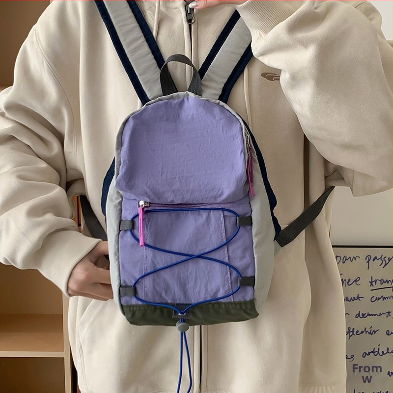 Vonkajšia taška s dvomi popruhmi a šnúrkou, ľahká cestovná taška, Oxford látka s plátnnou podšívkou, unisex, jar 2025