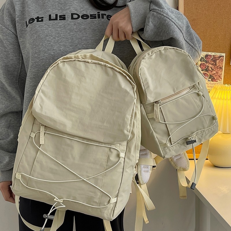 Vonkajšia taška s dvomi popruhmi a šnúrkou, ľahká cestovná taška, Oxford látka s plátnnou podšívkou, unisex, jar 2025