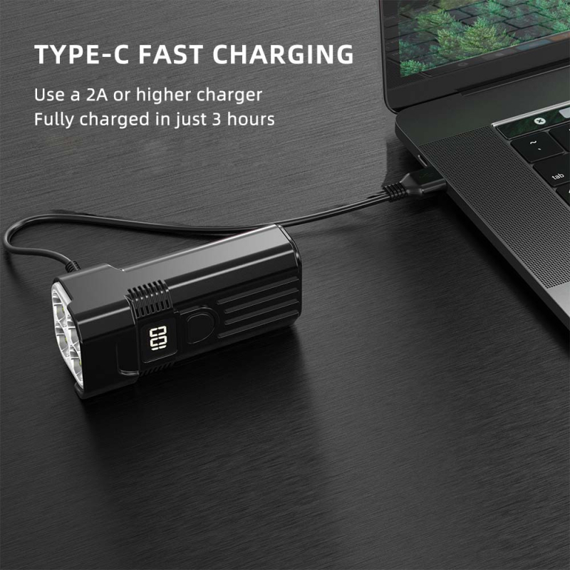 Prednje svjetlo za bicikl s prikazom snage, 2000 lm, IPX5, pet razina podešavanja, dugi domet