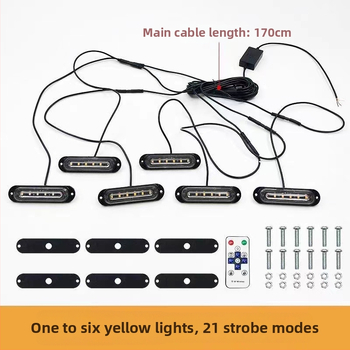 LED výstražné svetlo pre mriežku nákladného auta, 12V-24V, vysoká jasnosť, vodeodolné, žlté, univerzálne
