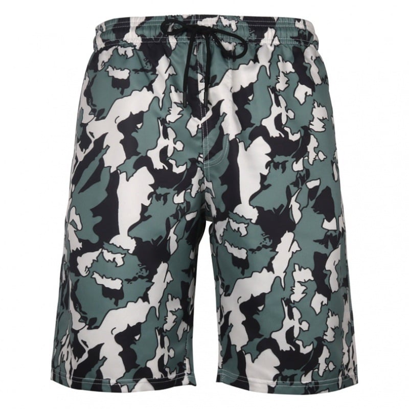 Pánske plážové nohavice – letné šortky s potlačou, 100% polyester, zmes chemických vlákien