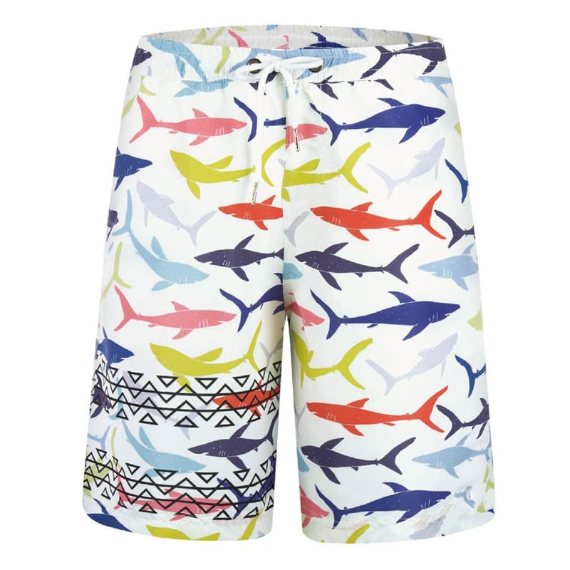 Pánske plážové nohavice – letné šortky s potlačou, 100% polyester, zmes chemických vlákien