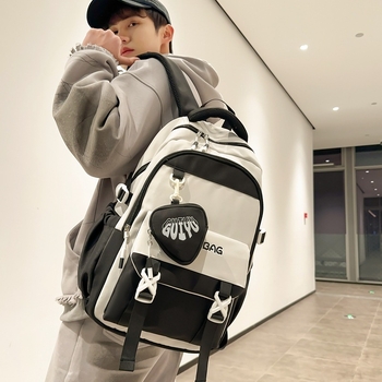 Unisex nylonový batoh s veľkou kapacitou, priedušný, mestský minimalistický štýl, popruhy s vzdušnou podložkou, polyesterová podšívka