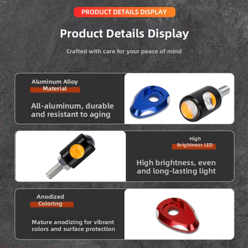 Motocykel LED signálny pás s hliníkovou doskou a COB Eagle-Eye dvojité svetlo (Model drl134+mp057, 12V, životnosť 50 000 h)