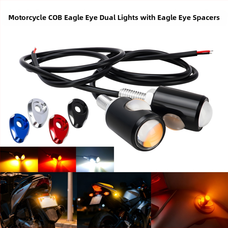 Motocykel LED signálny pás s hliníkovou doskou a COB Eagle-Eye dvojité svetlo (Model drl134+mp057, 12V, životnosť 50 000 h)