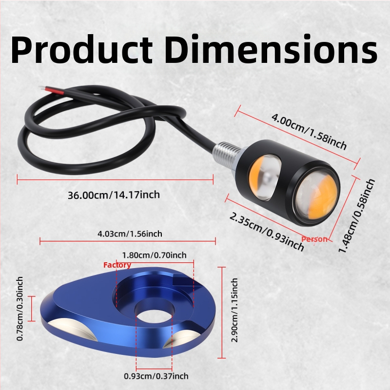 Motocikla LED pagrieziena signāla josla ar alumīnija plāksni un COB Eagle-Eye dubultā gaisma (Model drl134+mp057, 12V, kalpošanas laiks 50 000 h)