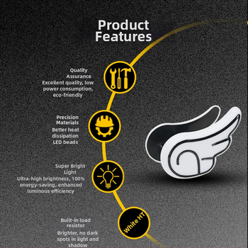 Motocykel svetlo DRL163 s krídlovým orlím okom (12V, plast)