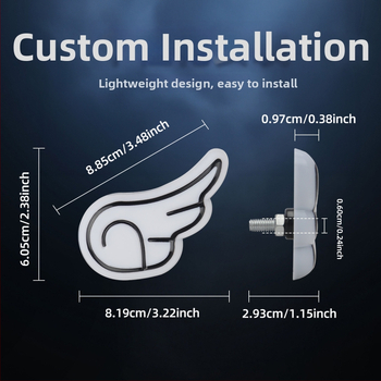 Motocykel svetlo DRL163 s krídlovým orlím okom (12V, plast)