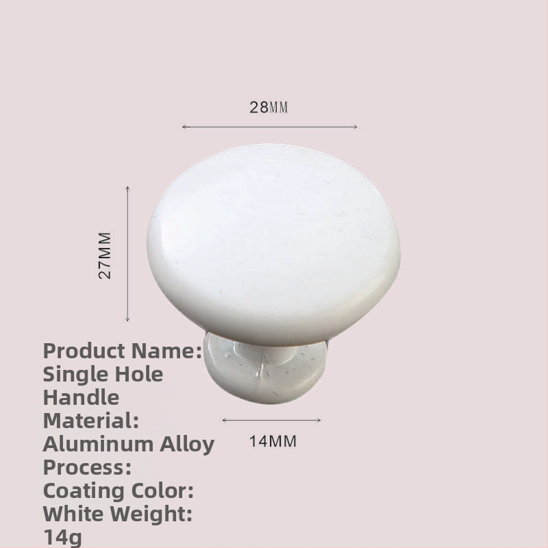 Nábytková rukoväť - hliníková zliatina a zliatina zinku, hlava hubovitého tvaru, kruhová s jednou dierou, model KY-811, elektrolytické úpravy