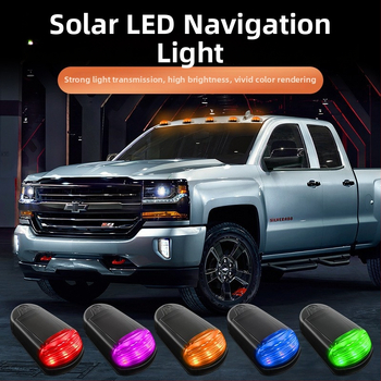 LED solárne strešné svetlo pre nákladné vozidlá a pickupy – bezdrôtovo, svetlo strobe a pilotné svetlo, model warning020, 12V, PVC, univerzálna kompatibilita, prispôsobiteľné